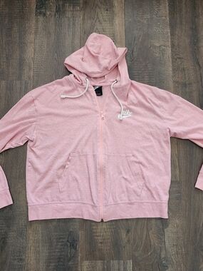 Nike Pink Zip-Up Bomber Hoodie